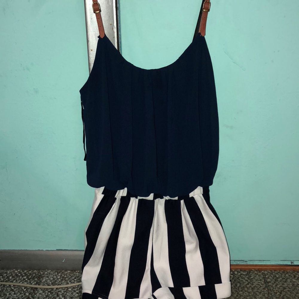 Navy/white romper
